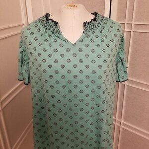 St John Bay Green Floral Blouse